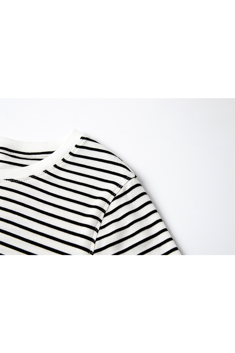Lycocell Black And White Striped T-Shirt