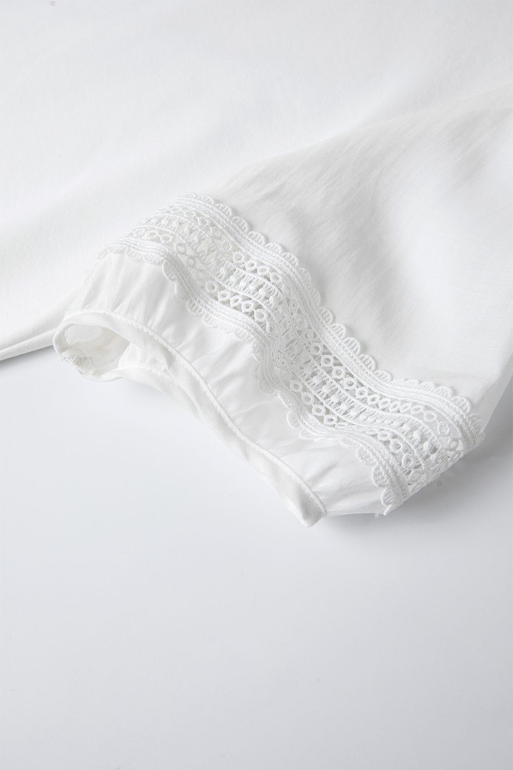 Hollow Stitching Lace T-Shirt