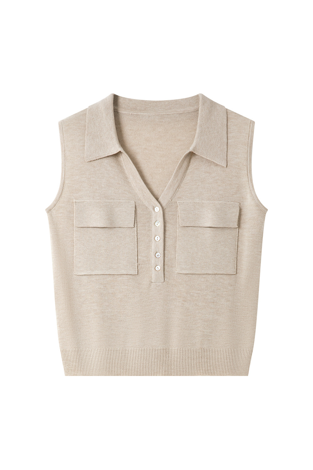 Lapel V-Neck Sweater