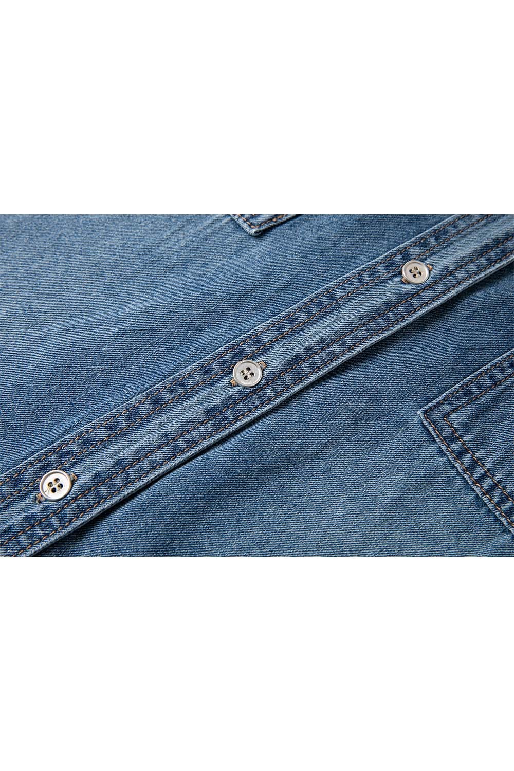 Lapel Cotton Denim Shirt
