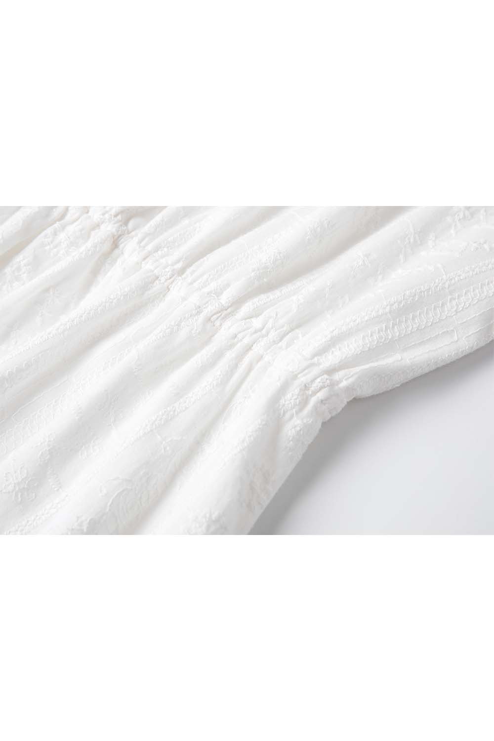 French Cotton Embroidered V-Neck Dress