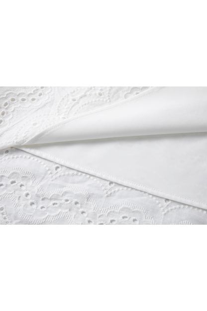 Wave Embroidered Hollow Dress