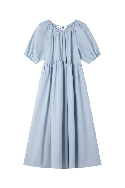 100% Cotton Loose Round Neck Dress