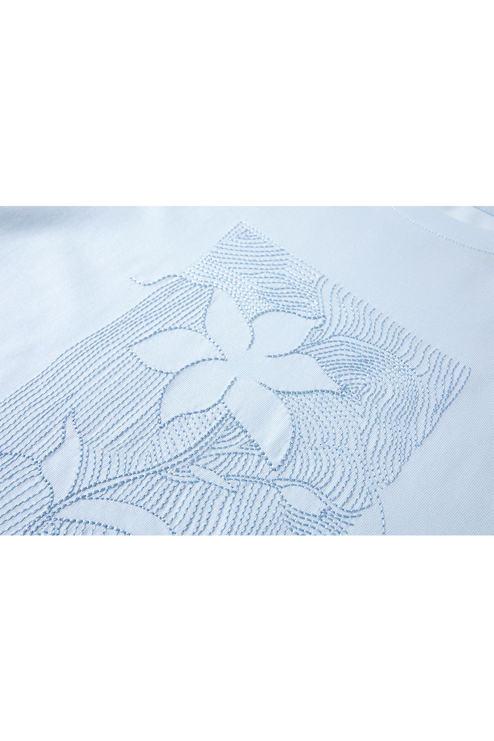 100% Cotton Flower Embroidered T-Shirt