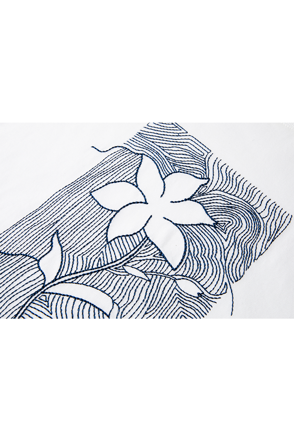100% Cotton Flower Embroidered T-Shirt