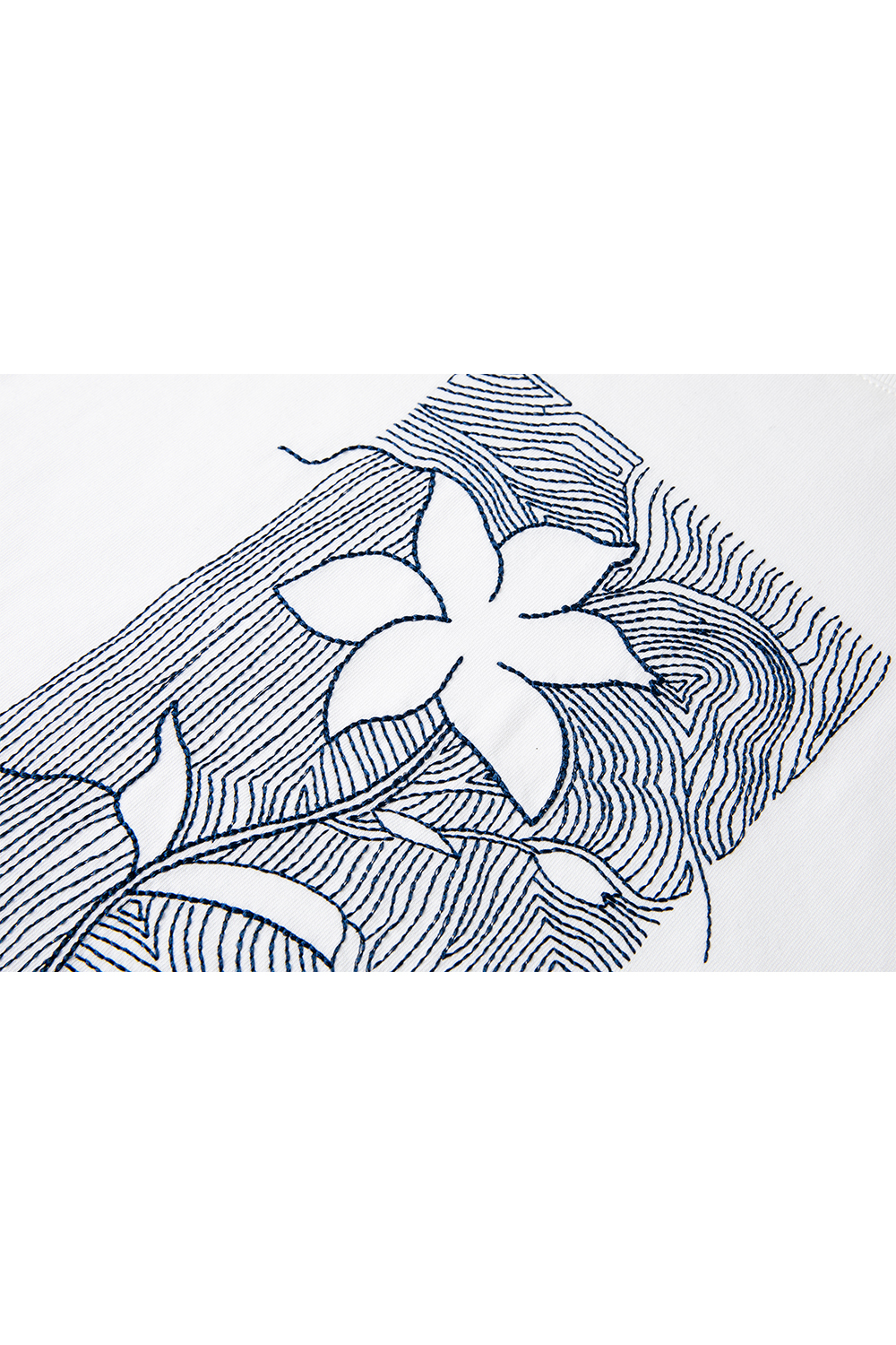 100% Cotton Flower Embroidered T-Shirt