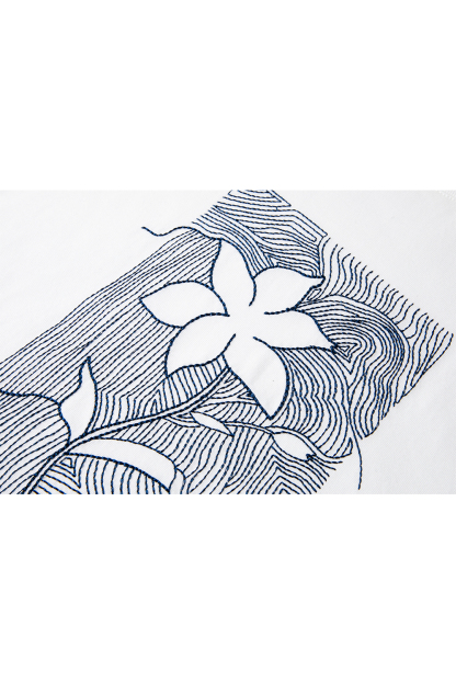 100% Cotton Flower Embroidered T-Shirt