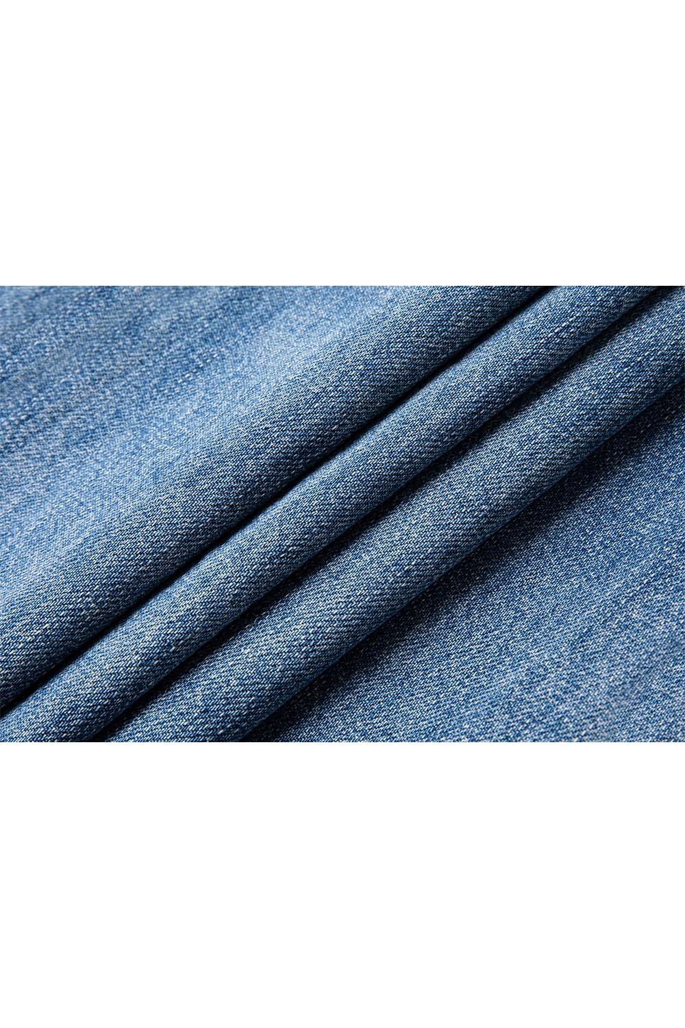 Dividing Line Decoration Denim Wide-Leg Pants
