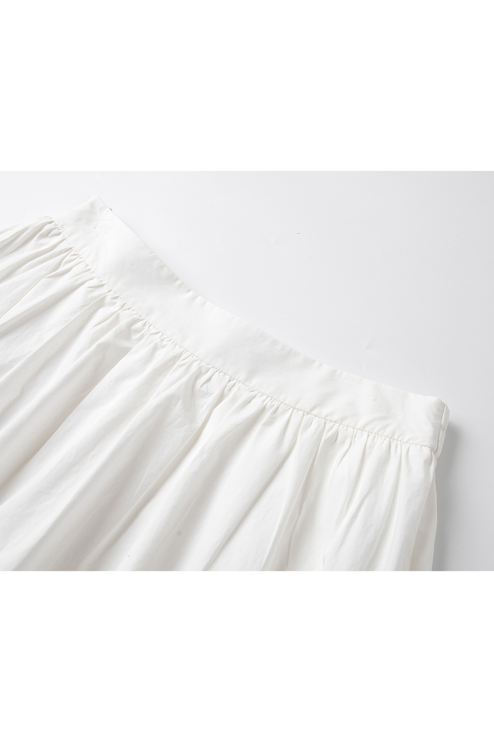 Lace-Edged White Long Skirt