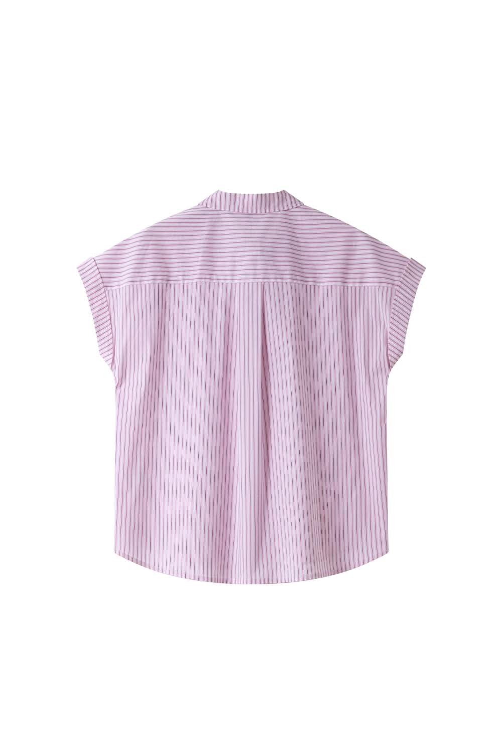 Lace Pocket Striped Shirt