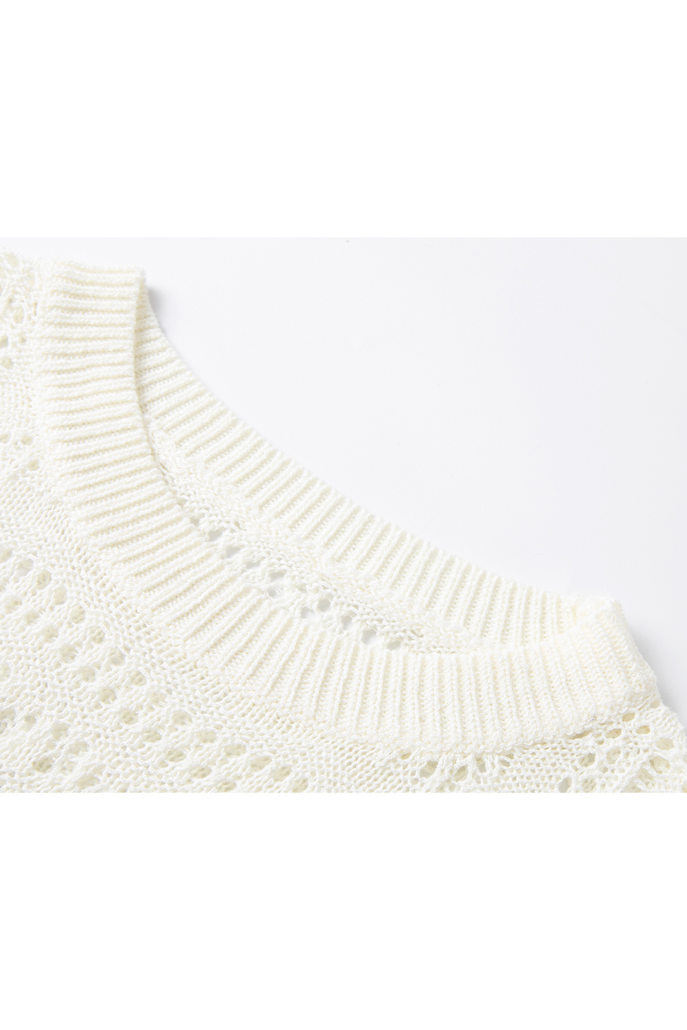 Solid Color Hollow Knit Sweater