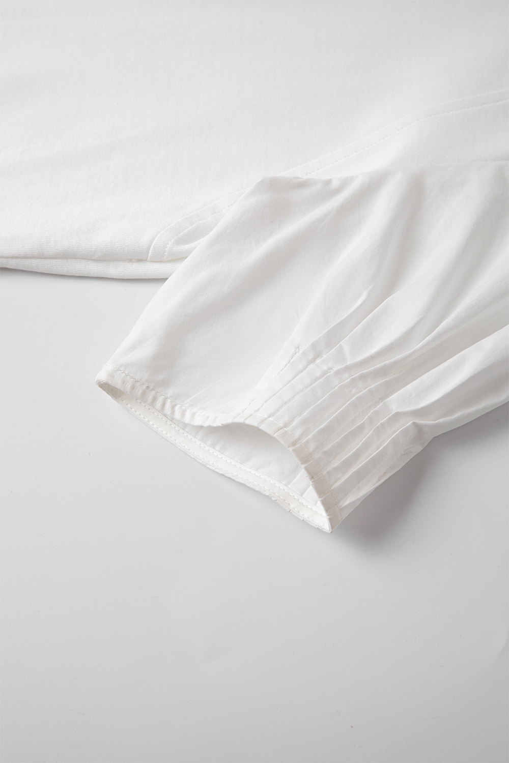 100% Cotton Pleated Sleeve T-Shirt