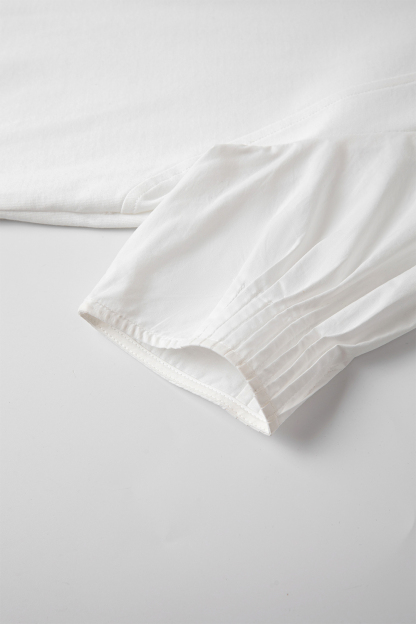 100% Cotton Pleated Sleeve T-Shirt