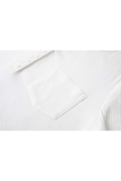 Round Neck Half-Open Loose T-Shirt