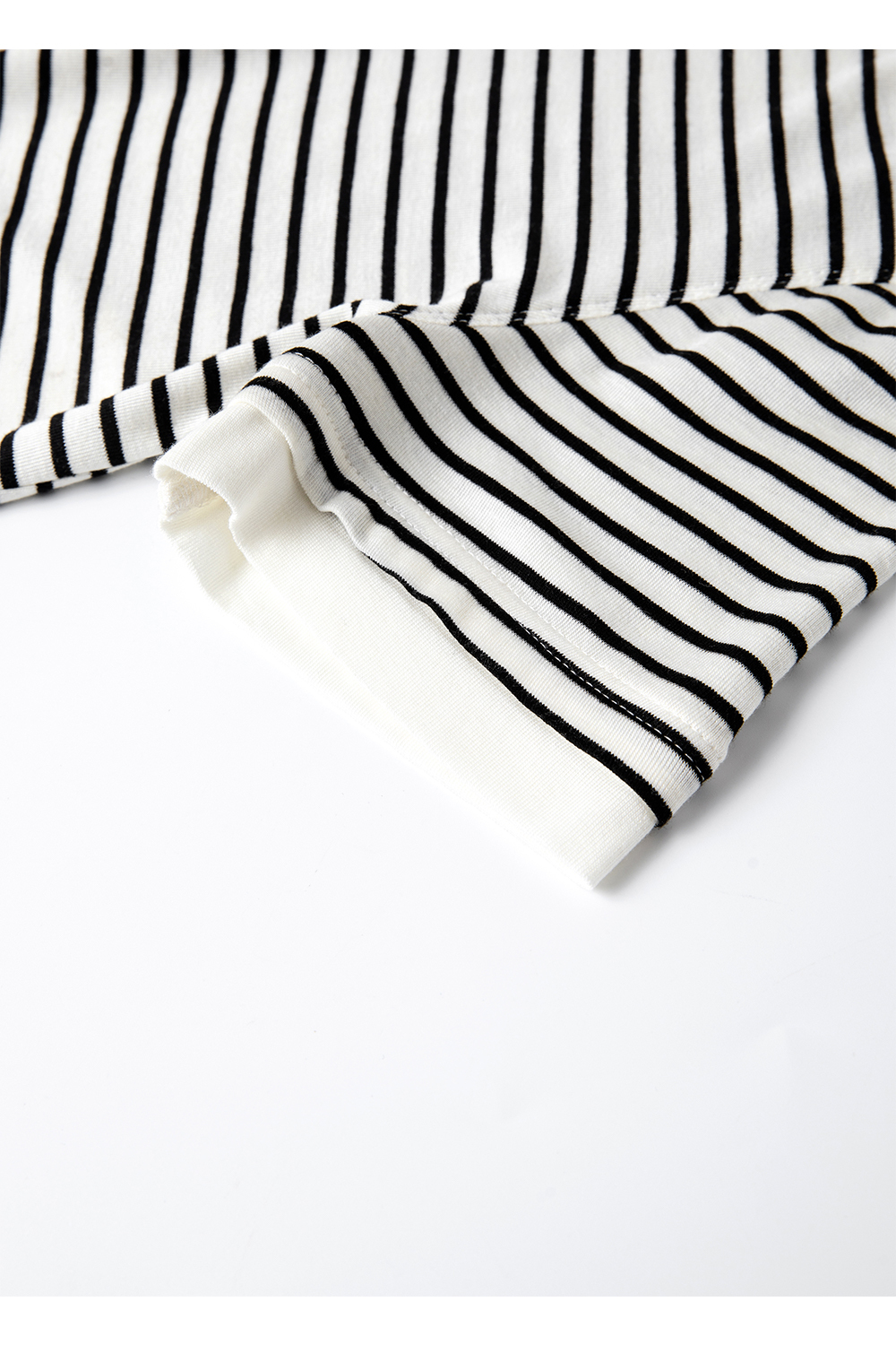 Lycocell Black And White Striped T-Shirt