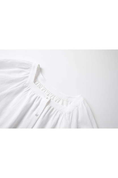 100% Cotton Square Neck Loose Shirt