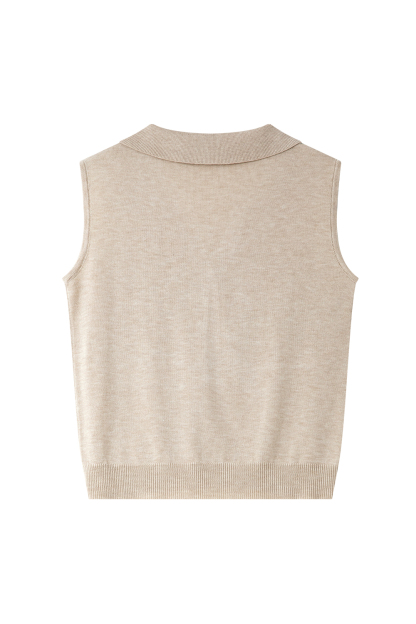 Lapel V-Neck Sweater