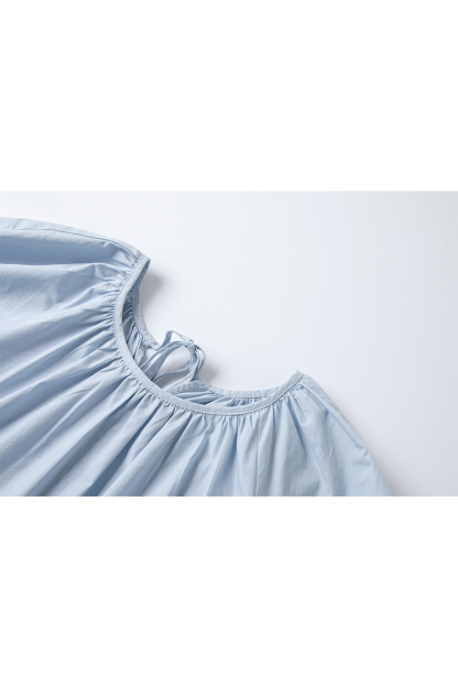 100% Cotton Loose Round Neck Dress
