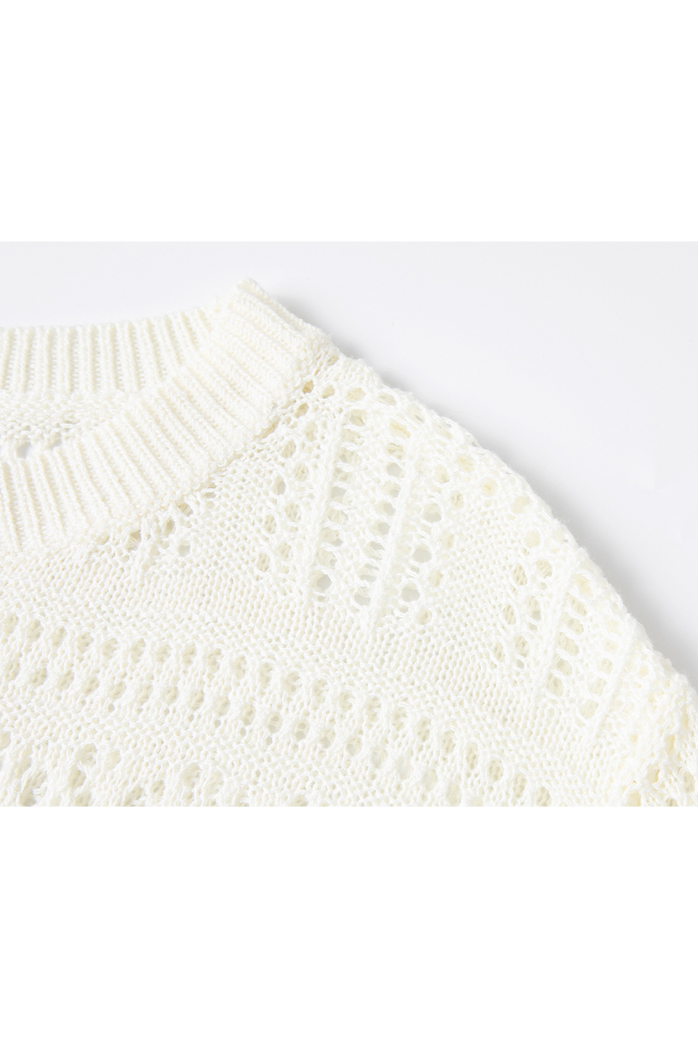 Solid Color Hollow Knit Sweater