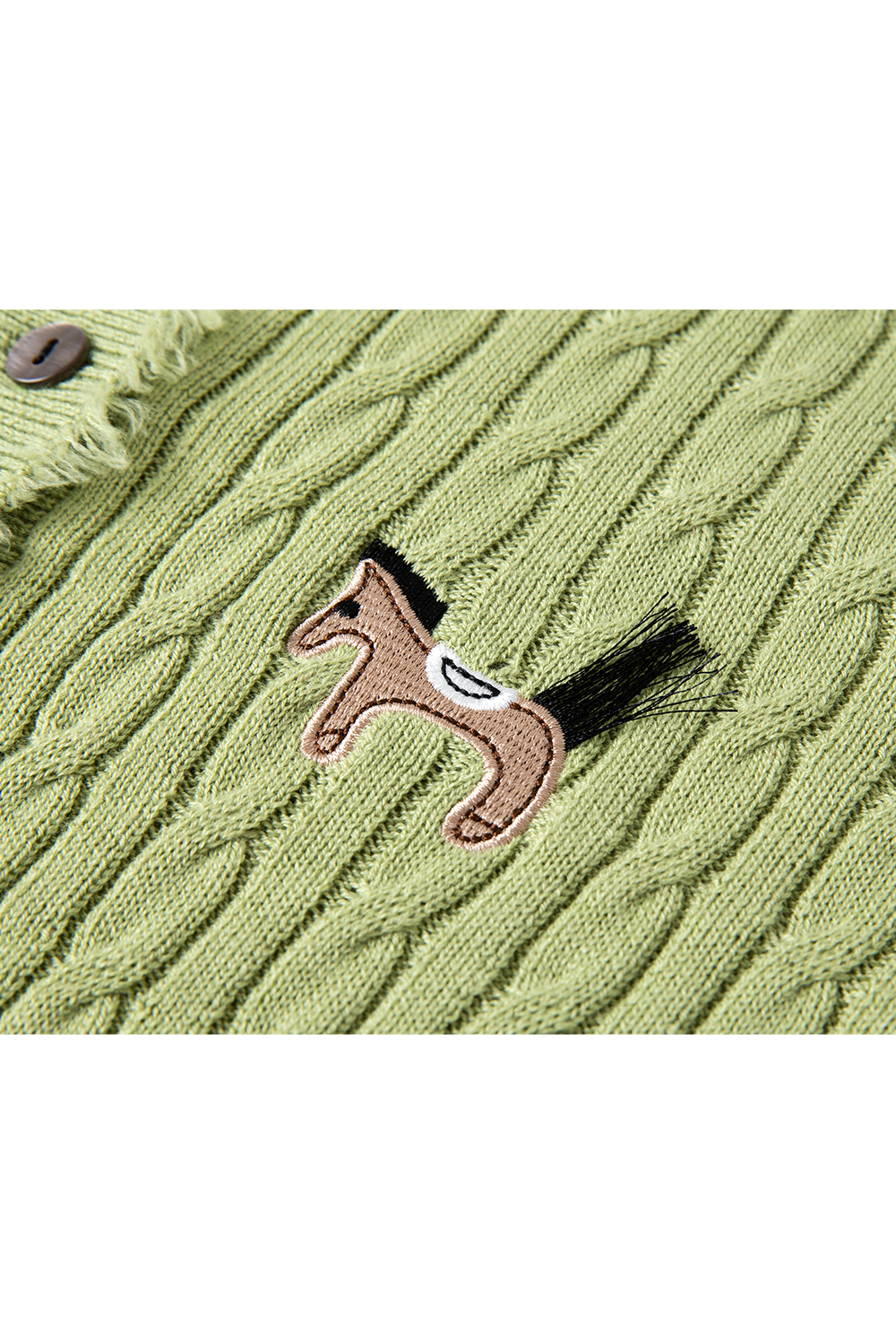 Pony Embroidered Knitted Cardigan