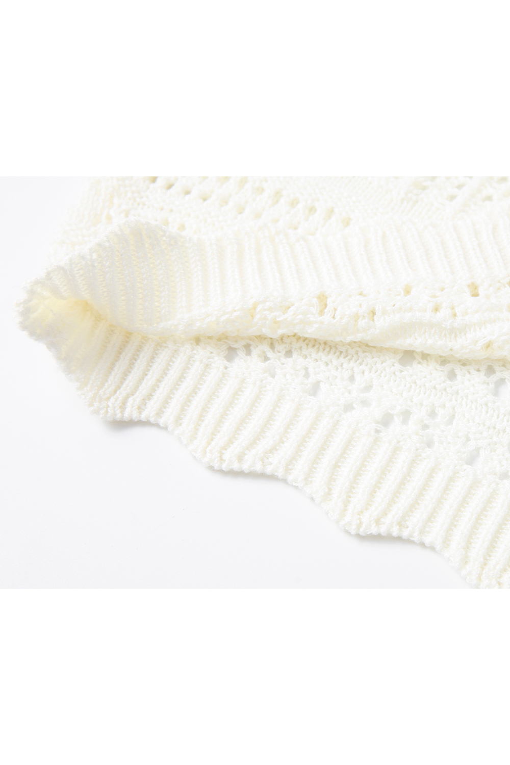 Solid Color Hollow Knit Sweater