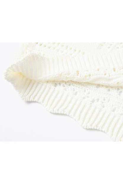 Solid Color Hollow Knit Sweater