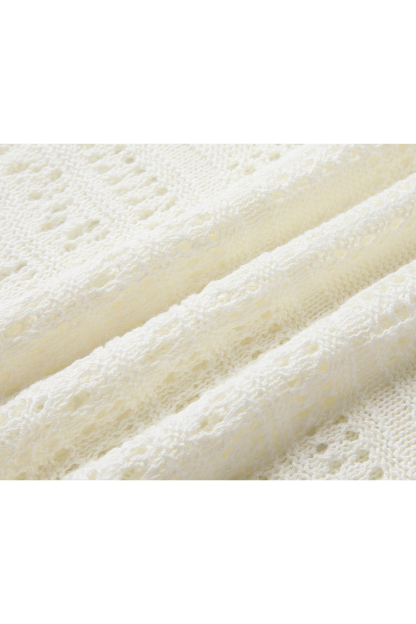 Solid Color Hollow Knit Sweater