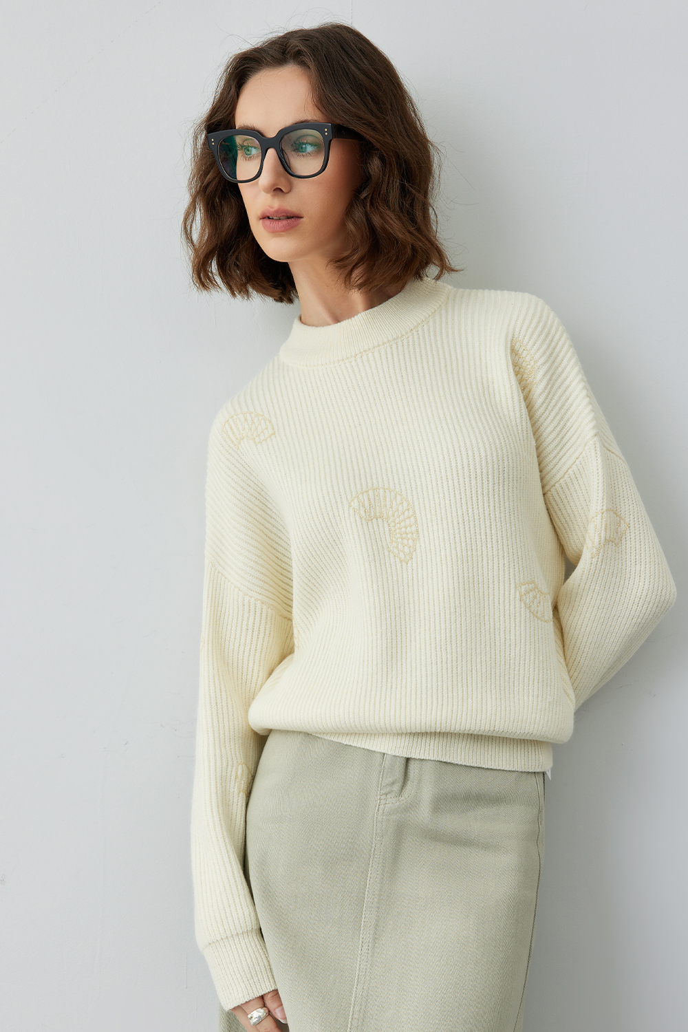 Woolen Sweater with Beaded Detail