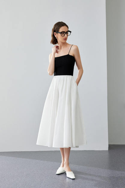 Fashionable Casual Solid Color Umbrella Skirt