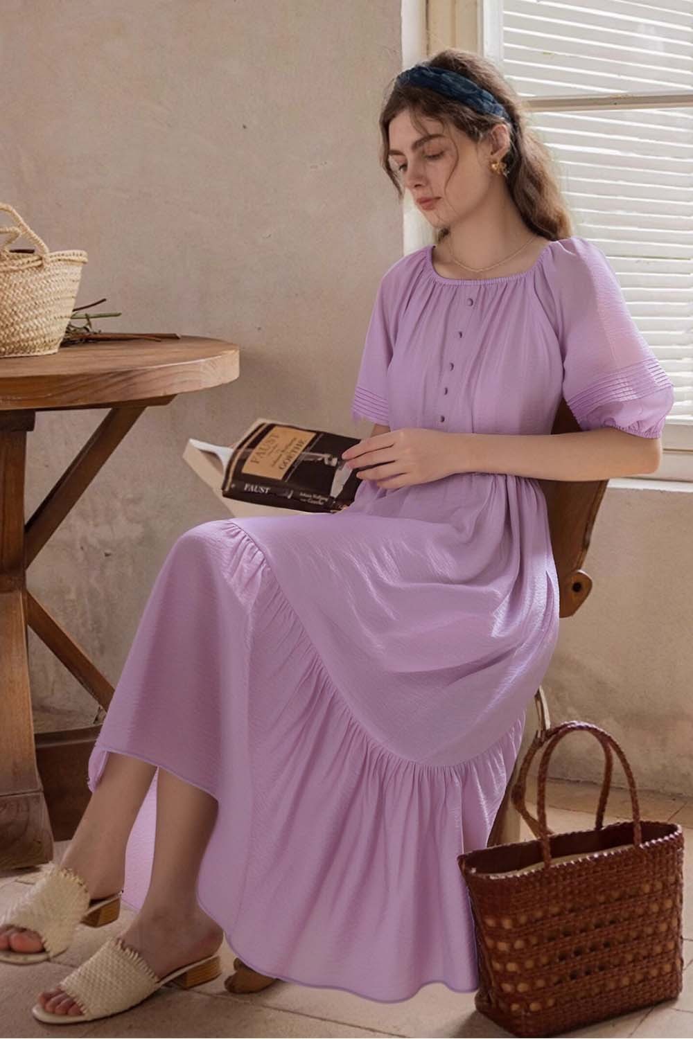 Elegant Square Neck Dress