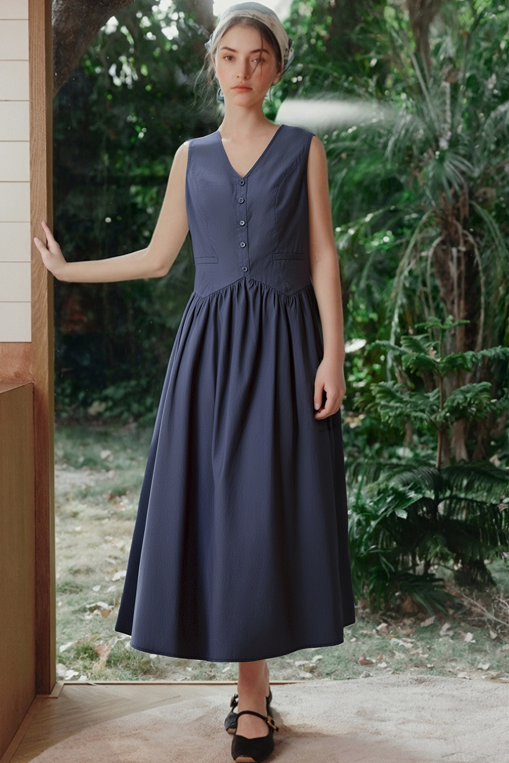 Solid Loose Cotton Dress