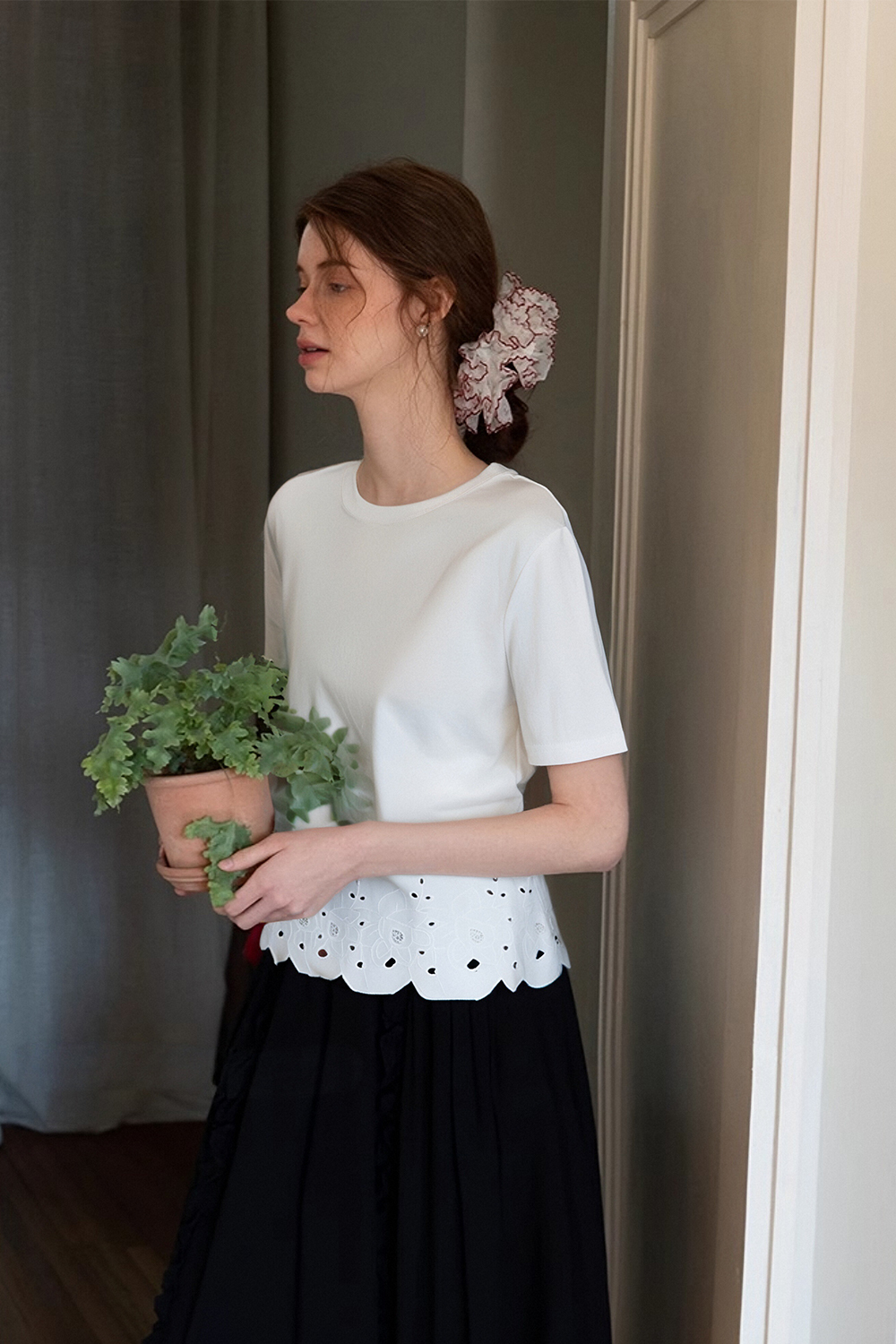 Soft Lace Long-Sleeved T-Shirt
