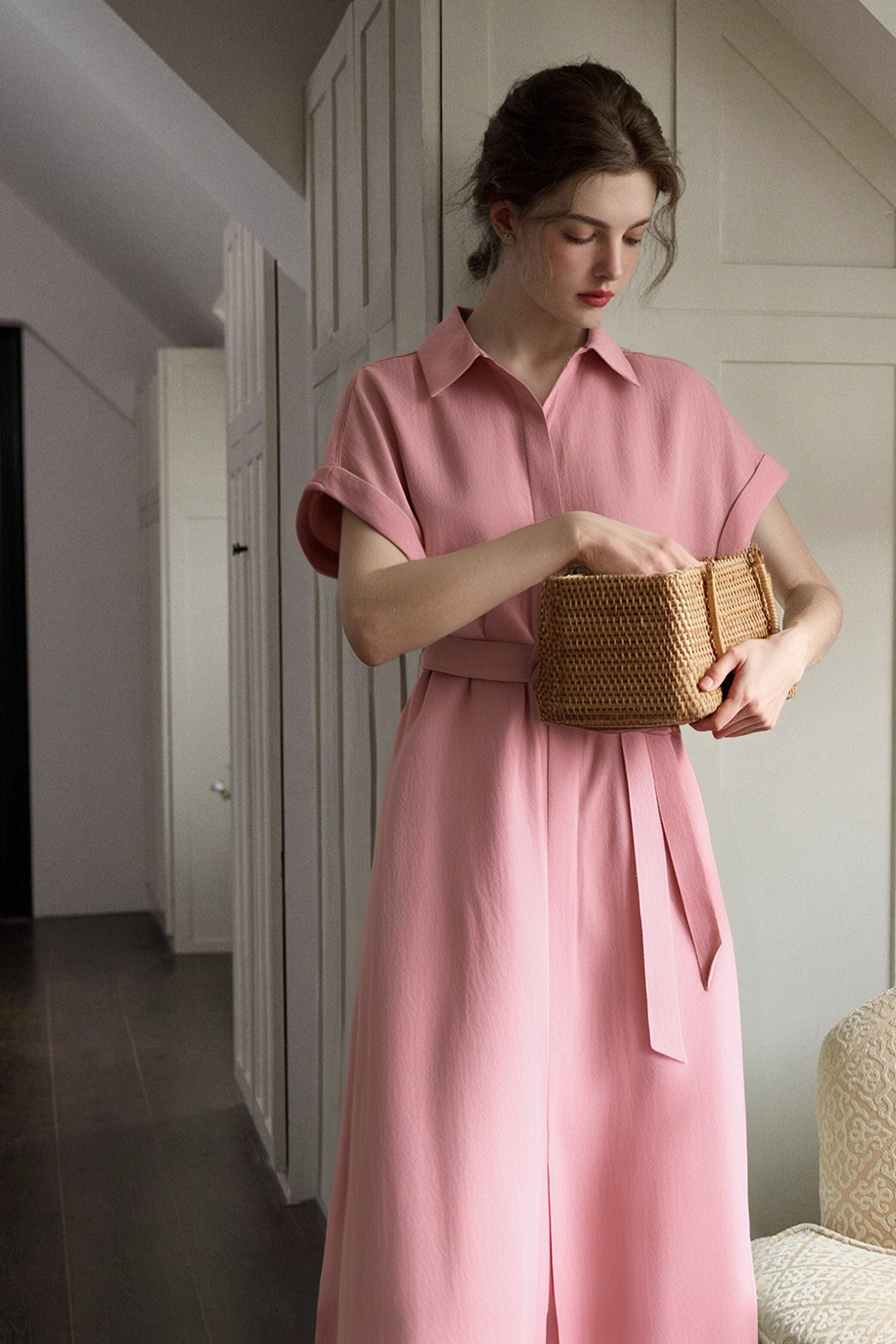 Lapel Shirt Dress