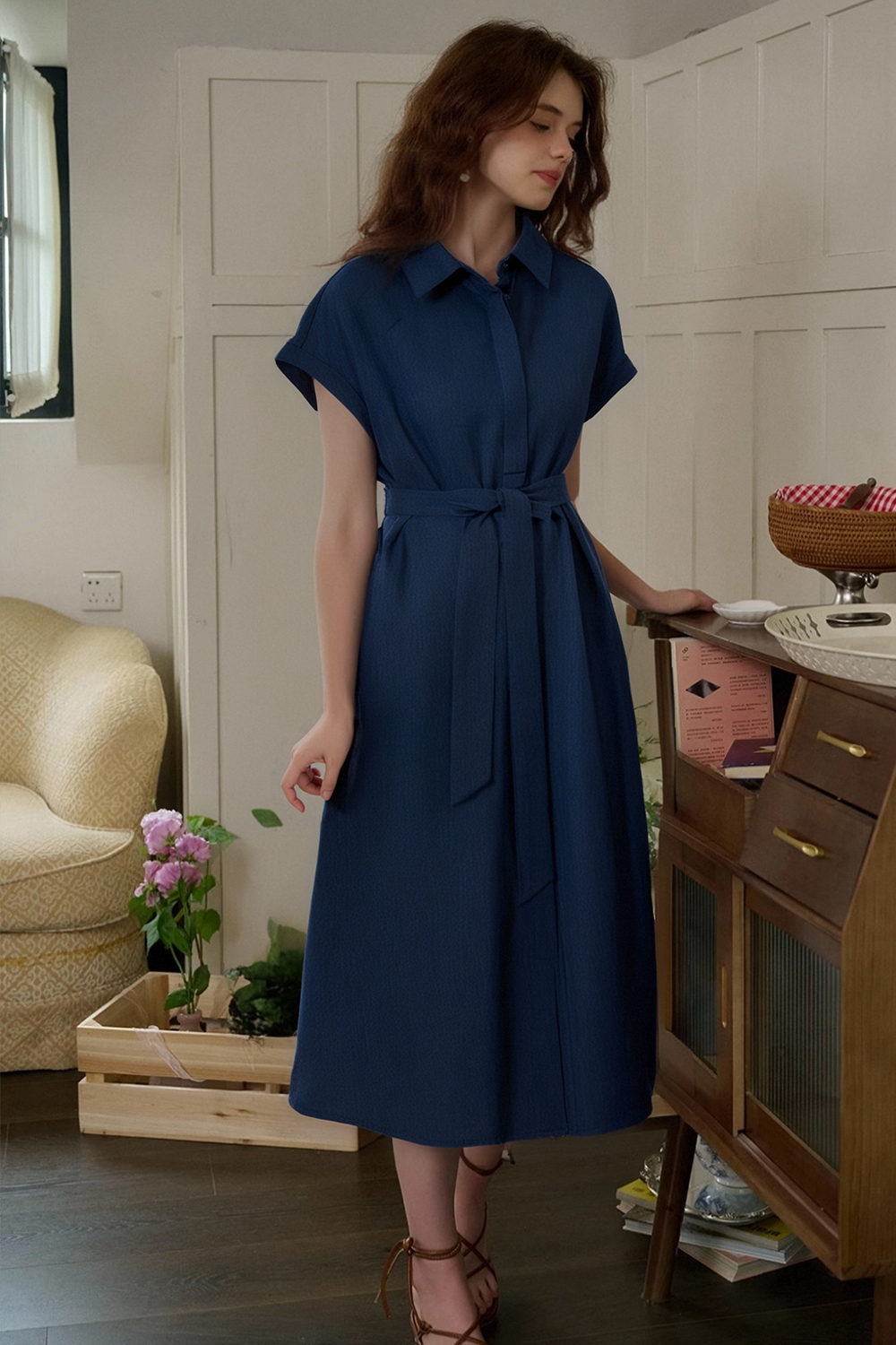 Lapel Shirt Dress