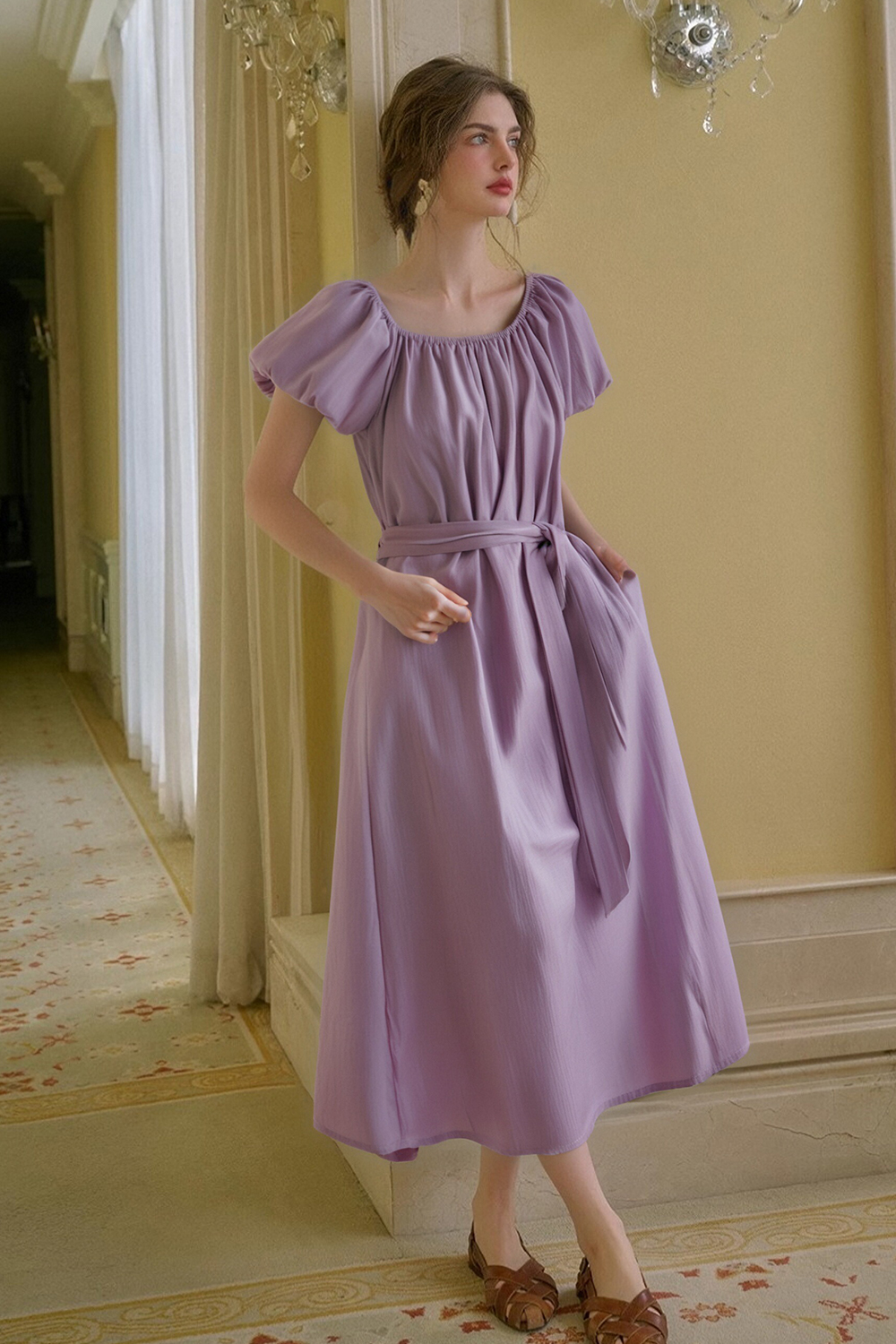 Elegant Puff Sleeve Dress
