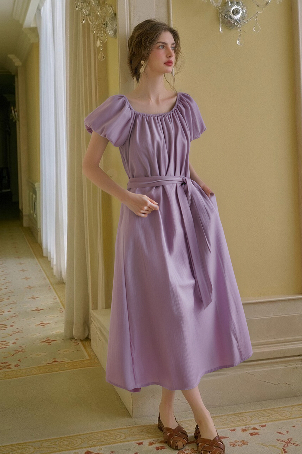 Elegant Puff Sleeve Dress