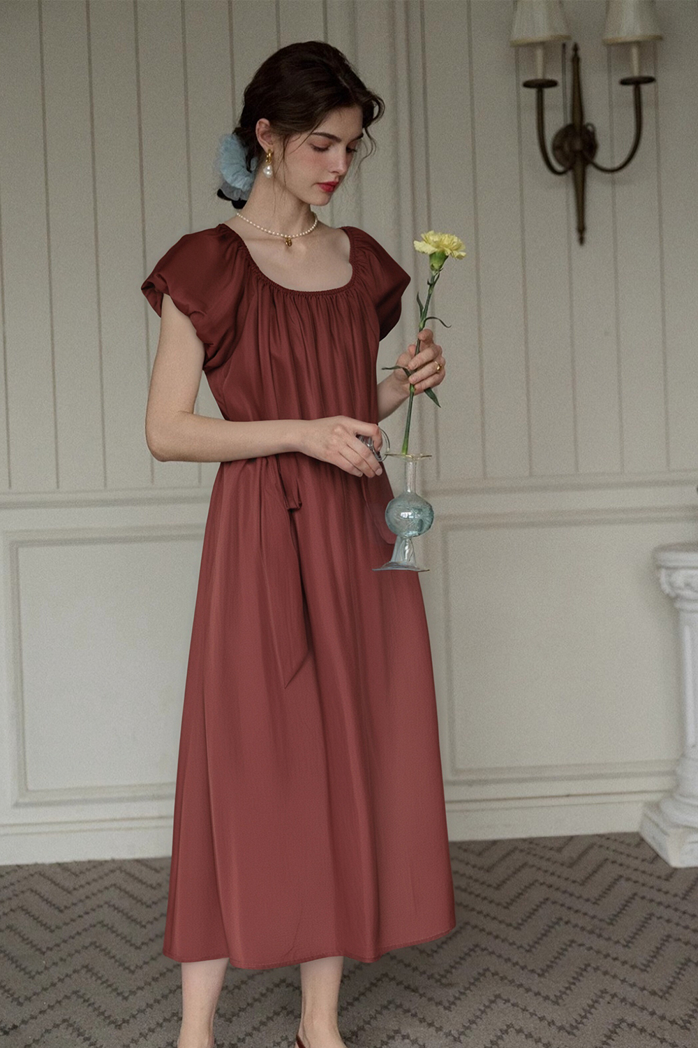 Elegant Puff Sleeve Dress