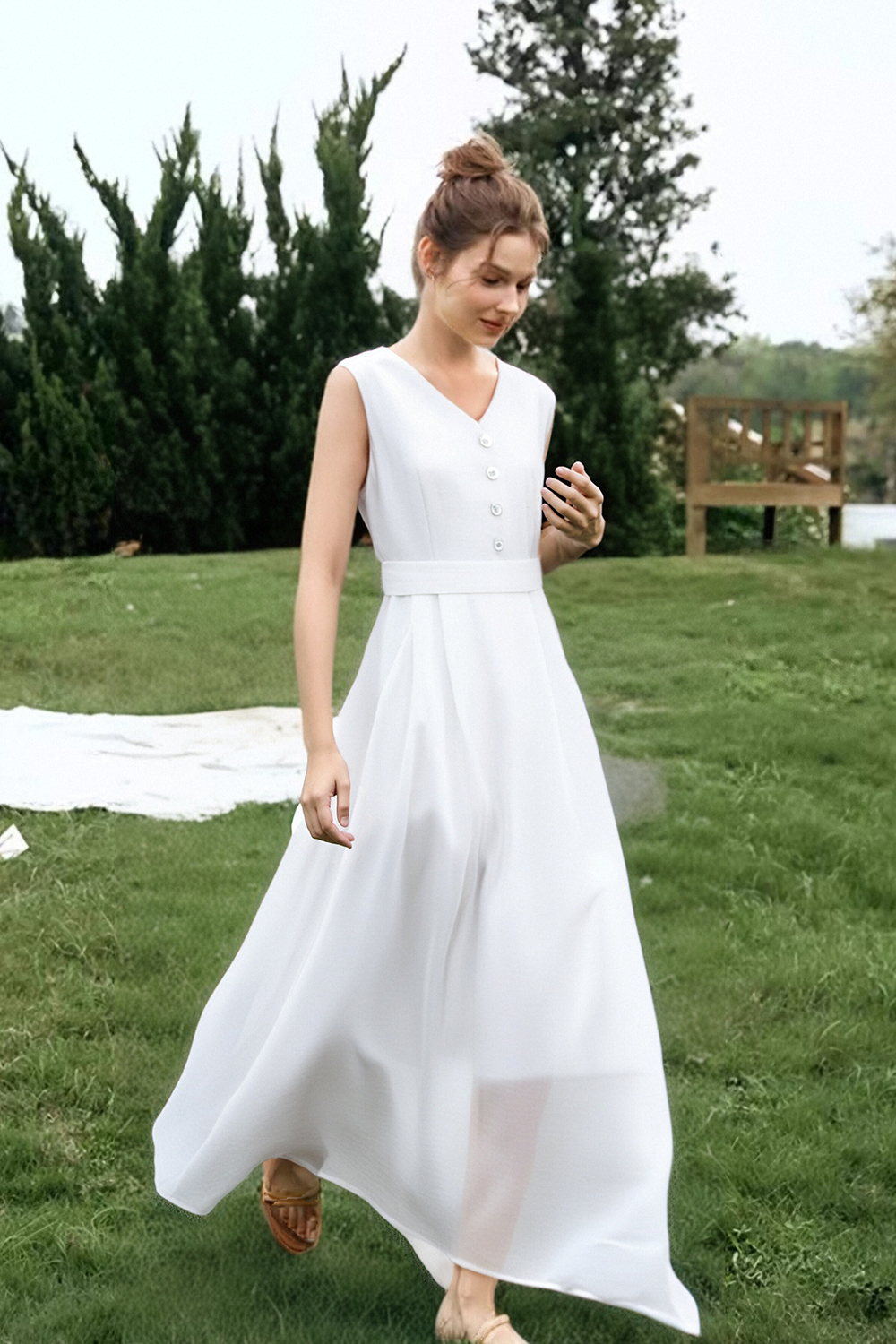 Elegant V-Neck Straight Dress