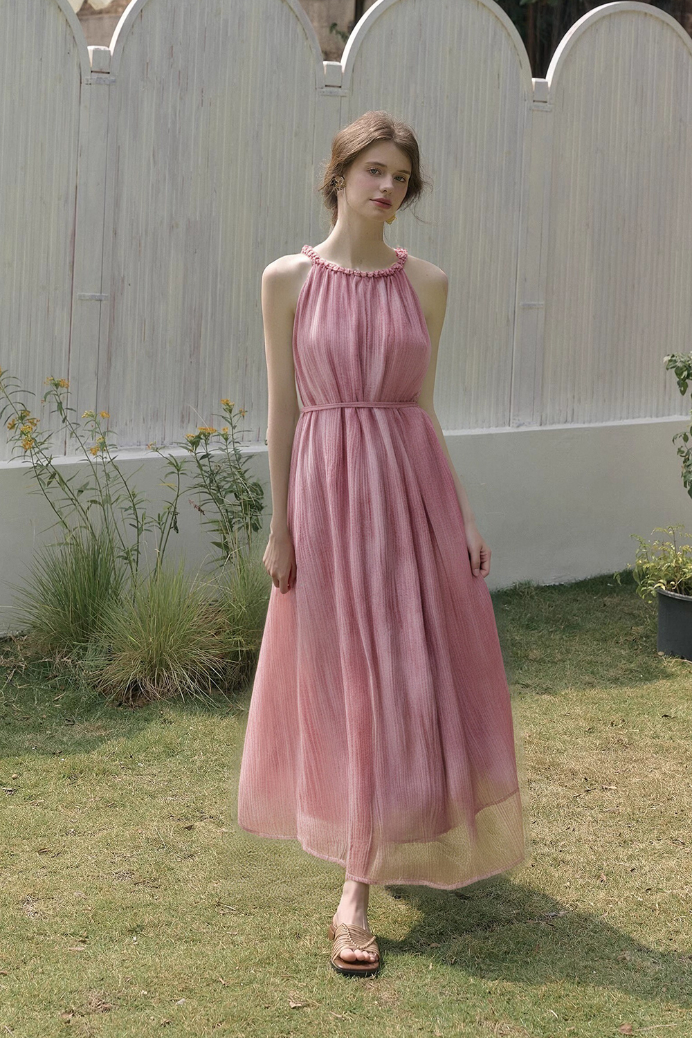 French Halter Strap Dress