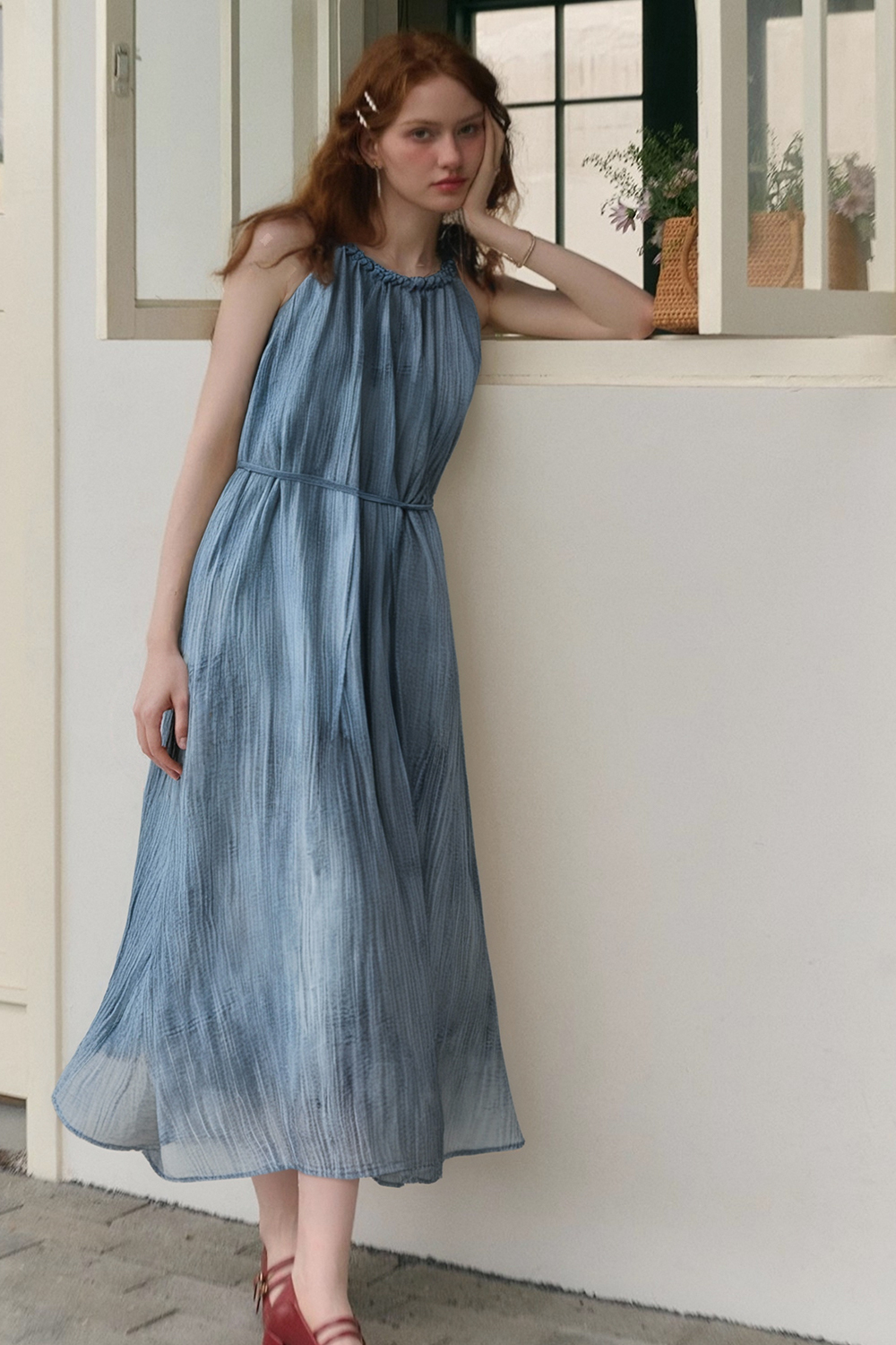 French Halter Strap Dress