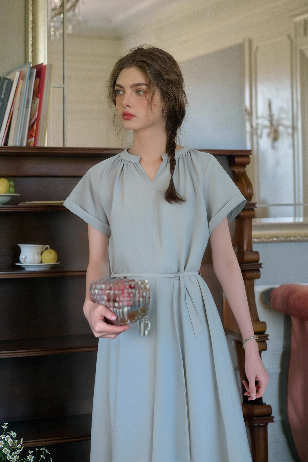 French Elegant V-Neck Dress