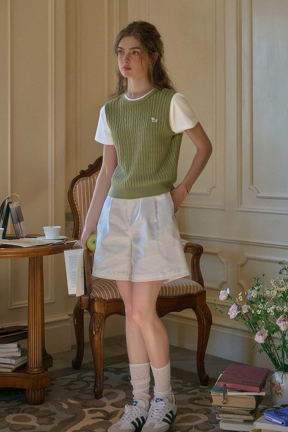 Wool Blend Fake Two-Piece Sweater