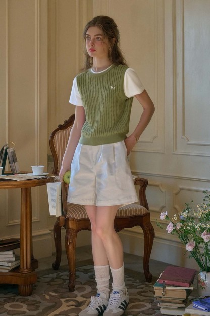 Wool Blend Fake Two-Piece Sweater