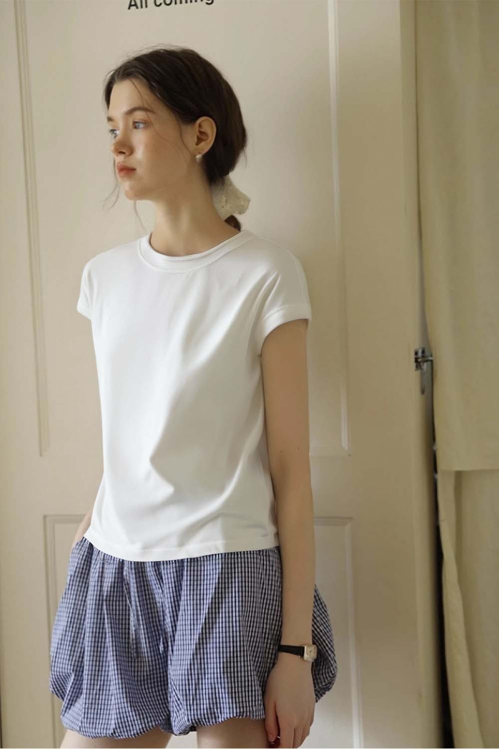 Round Neck Raglan Solid Color T-Shirt