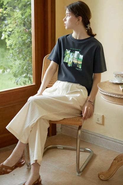 Pure Cotton Time Print T-Shirt