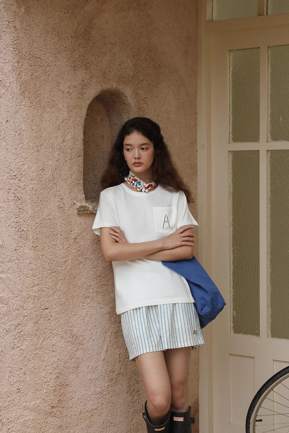 Hollow A Letter Embroidered T-Shirt