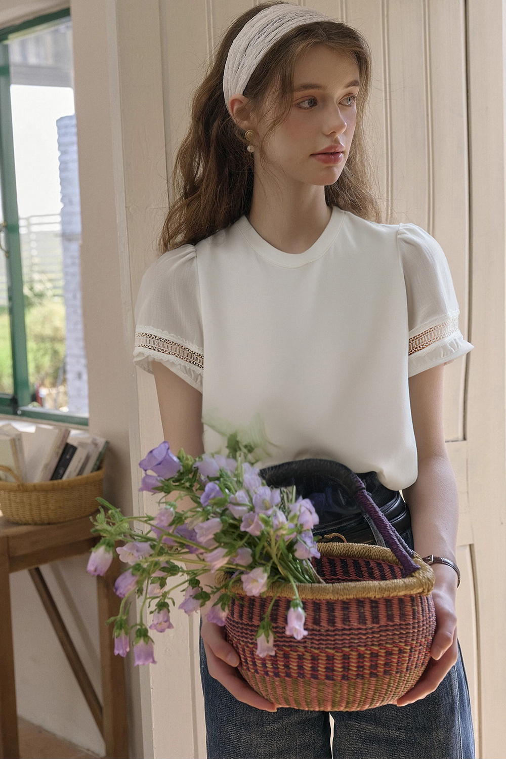 Hollow Stitching Lace T-Shirt