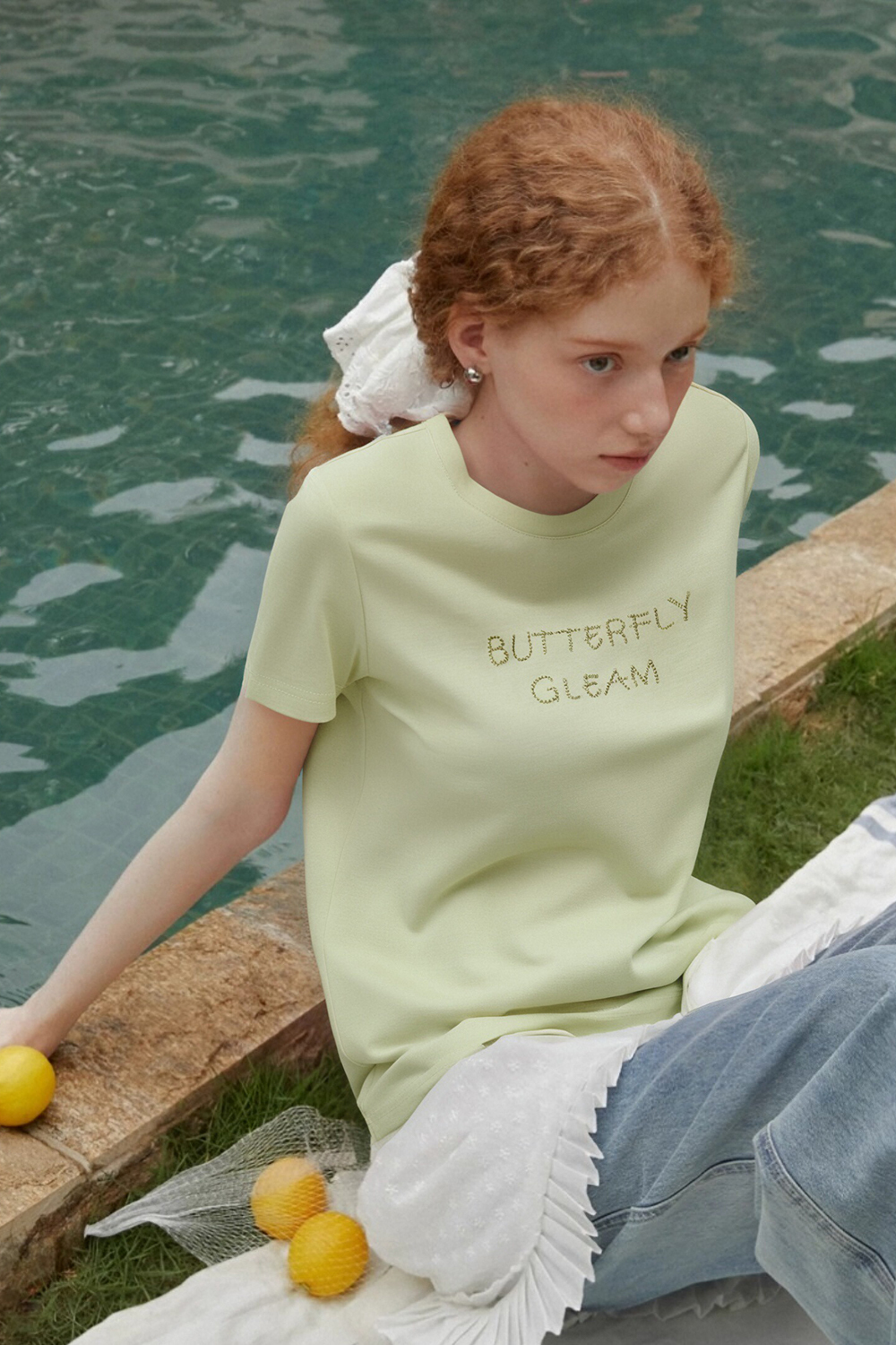 Embossed Texture Feel Embroidered T-Shirt