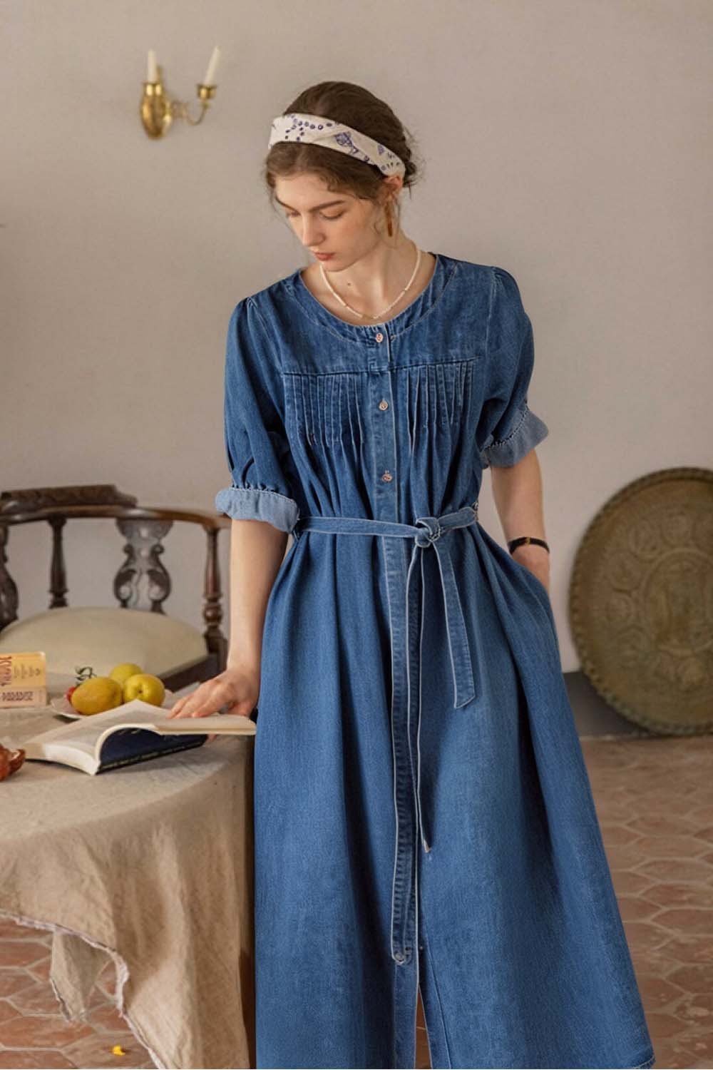 Cotton Loose Denim Dress