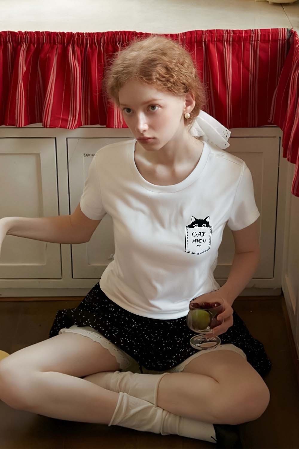 Cotton Pocket Cat T-Shirt